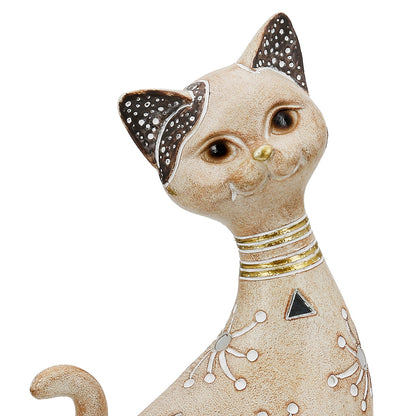 Figure Cat Synthetic Resin Ανοιχτό καφέ 11X10X23Cm 11X10X23Cm - Hippiehome.gr