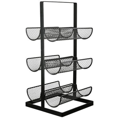 Ράφι κρασιού Μεταλλικό Μαύρο 23X23X48Cm 23X23X48Cm - Hippiehome.gr