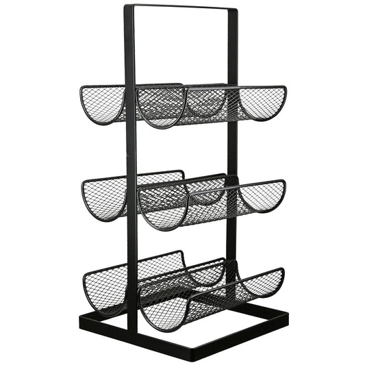 Ράφι κρασιού Μεταλλικό Μαύρο 23X23X48Cm 23X23X48Cm - Hippiehome.gr