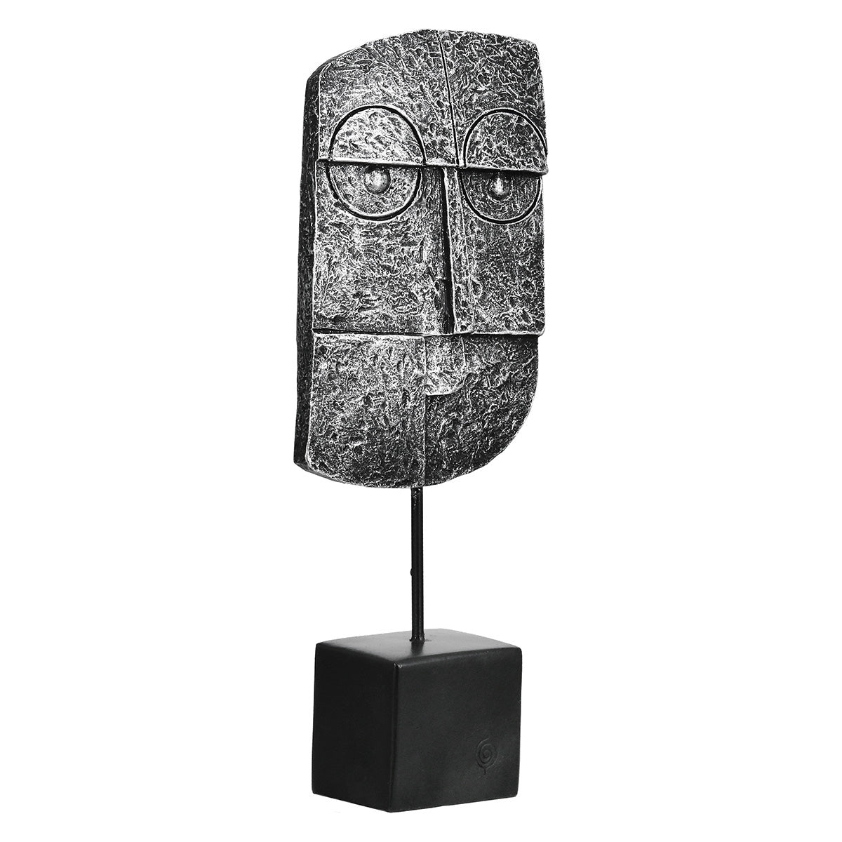 Γλυπτική Μοτίβο Προσώπου Συνθετική Ρητίνη Ασημί Χρώμα 2 Ποικιλία 10X5X24Cm 10X5X24Cm - Hippiehome.gr