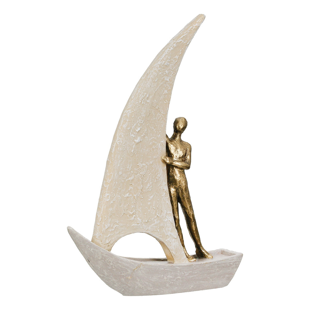 Figure Boat Man Motif Συνθετική Ρητίνη Χρυσό Χρώμα Ασημί Χρώμα 2 Ποικιλία 20X6X29Cm 20X6X29Cm - Hippiehome.gr