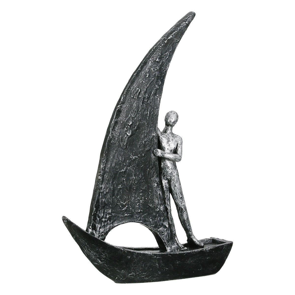 Figure Boat Man Motif Συνθετική Ρητίνη Χρυσό Χρώμα Ασημί Χρώμα 2 Ποικιλία 20X6X29Cm 20X6X29Cm - Hippiehome.gr