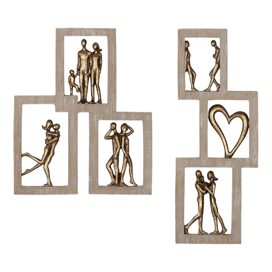 Αντικείμενο τοίχου Ζεύγος Συνθετική Ρητίνη Φυσικά Χρώματα 2 Ποικιλία 22X2X26Cm 22X2X26Cm - Hippiehome.gr