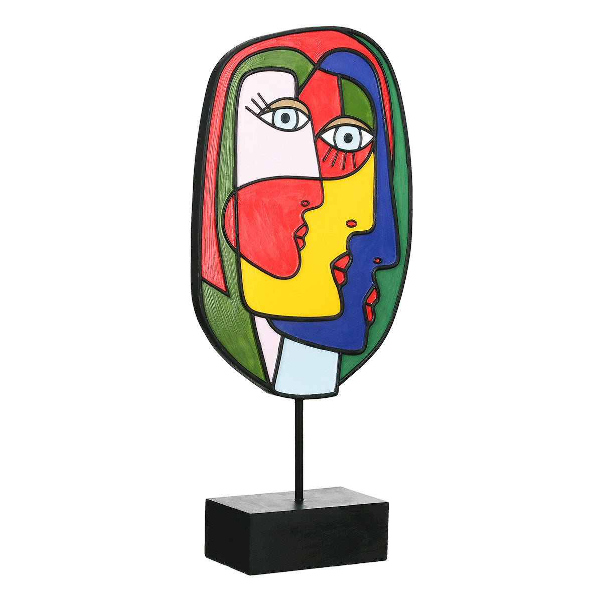 Sculpture Face Motif Συνθετική Ρητίνη Πολύχρωμη 2 Ποικιλία 20X7X35Cm 20X7X35Cm - Hippiehome.gr