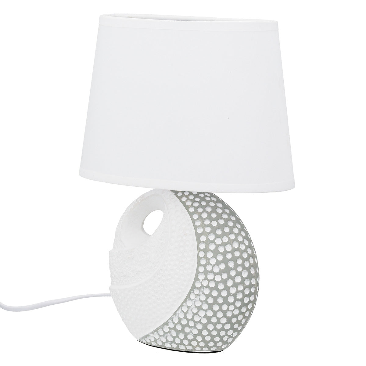 Επιτραπέζιο φωτιστικό Στρογγυλό Κεραμικό Γκρι Λευκό 2 Ποικιλία 20X12X29Cm 20X12X29Cm - Hippiehome.gr