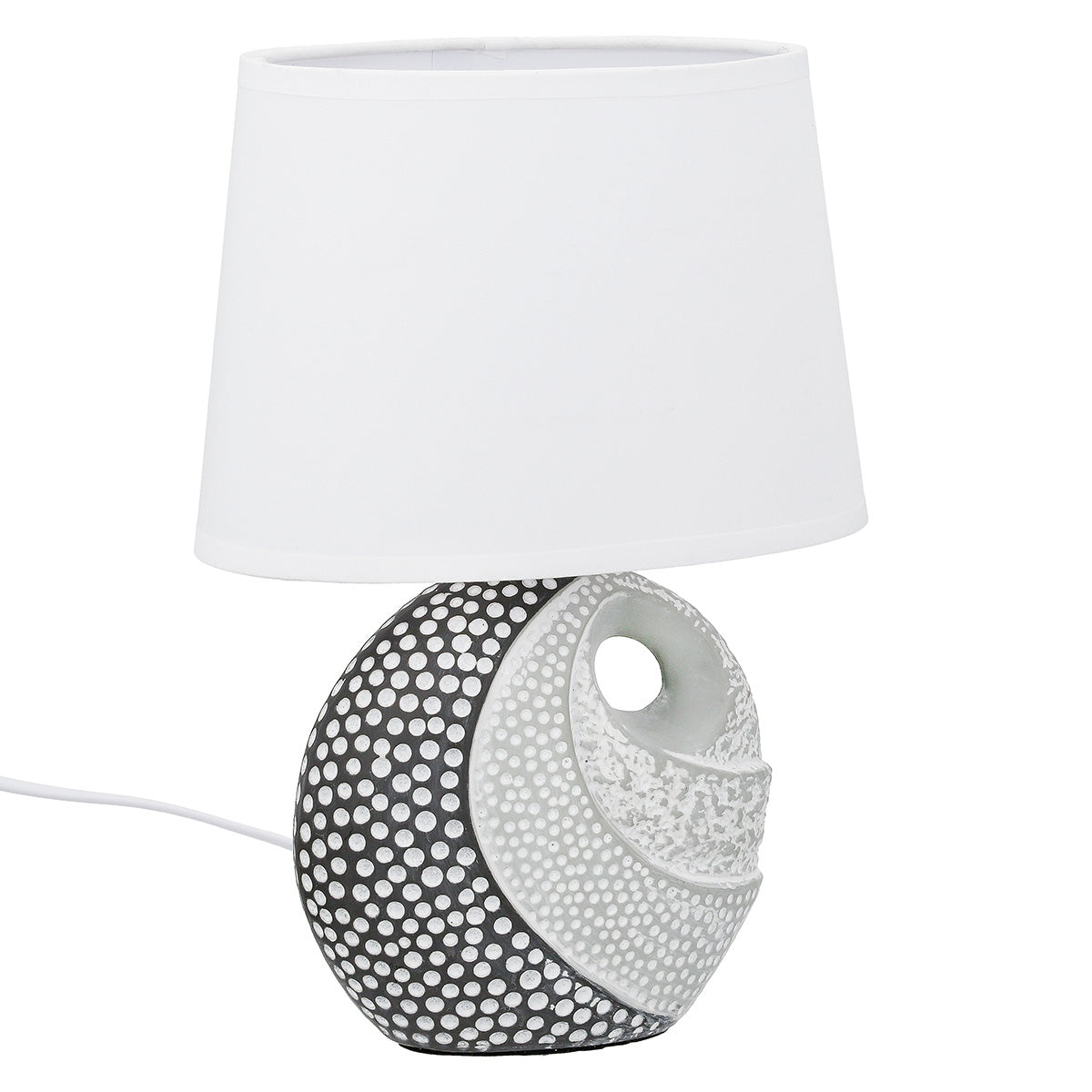 Επιτραπέζιο φωτιστικό Στρογγυλό Κεραμικό Γκρι Λευκό 2 Ποικιλία 20X12X29Cm 20X12X29Cm - Hippiehome.gr