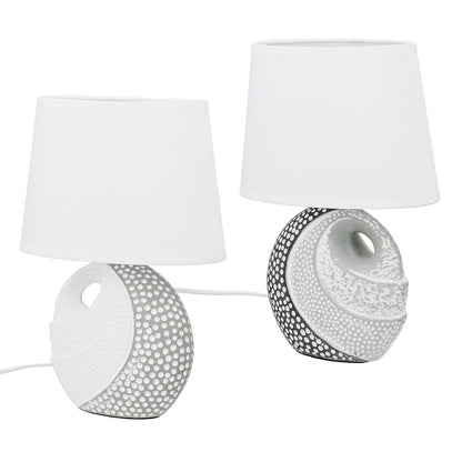 Επιτραπέζιο φωτιστικό Στρογγυλό Κεραμικό Γκρι Λευκό 2 Ποικιλία 20X12X29Cm 20X12X29Cm - Hippiehome.gr