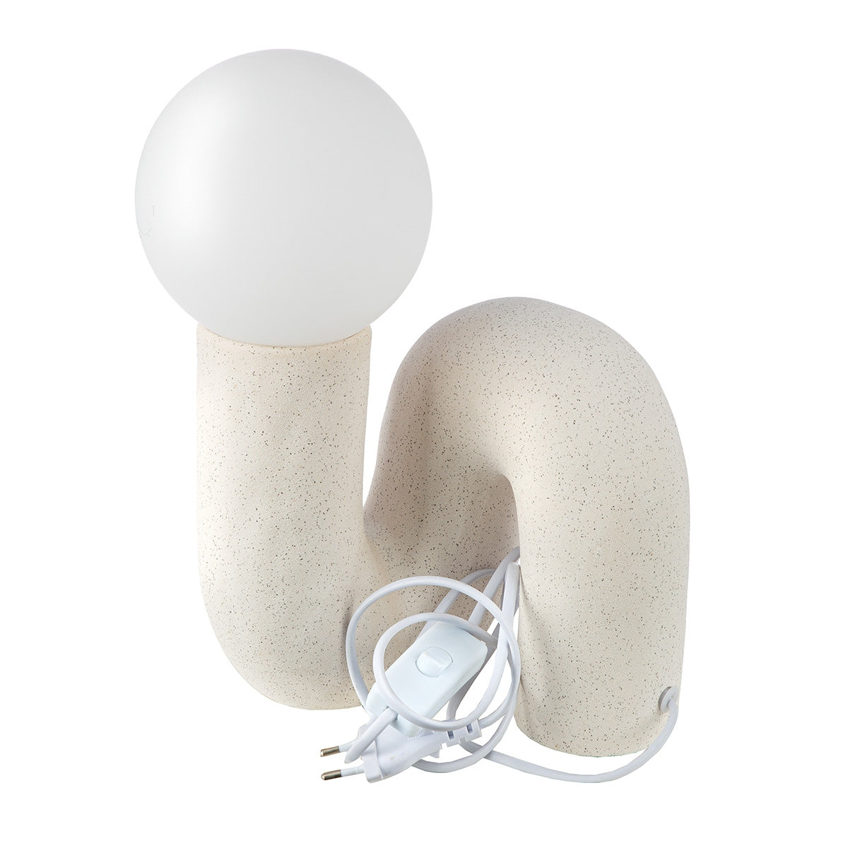 Επιτραπέζιο Φωτιστικό Organic Ceramic Beige White 18X17X30Cm 18X17X30Cm - Hippiehome.gr