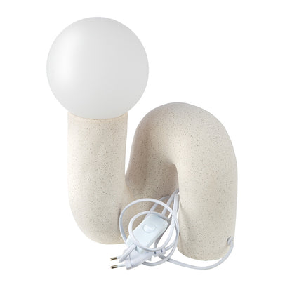 Επιτραπέζιο Φωτιστικό Organic Ceramic Beige White 18X17X30Cm 18X17X30Cm - Hippiehome.gr