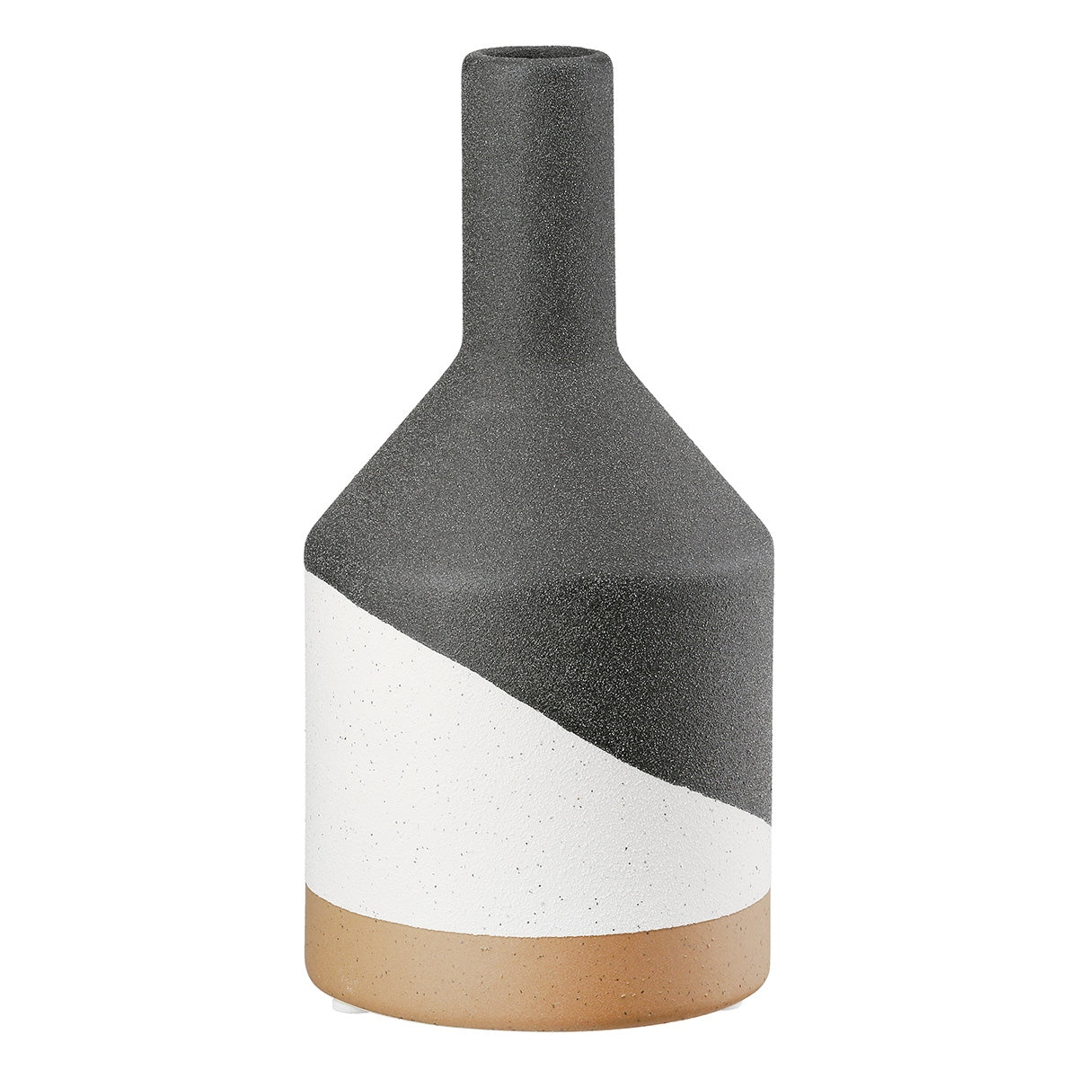 Βάζο Λαιμού Κεραμικό Μαύρο D10X21Cm D10X21Cm - Hippiehome.gr