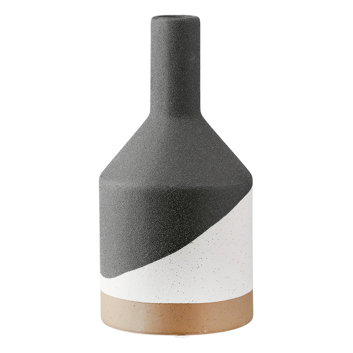 Βάζο Λαιμού Κεραμικό Μαύρο D10X21Cm D10X21Cm - Hippiehome.gr