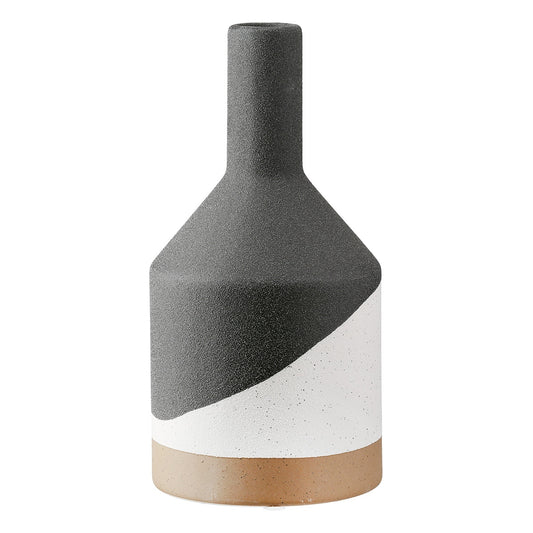 Βάζο Λαιμού Κεραμικό Μαύρο D10X21Cm D10X21Cm - Hippiehome.gr