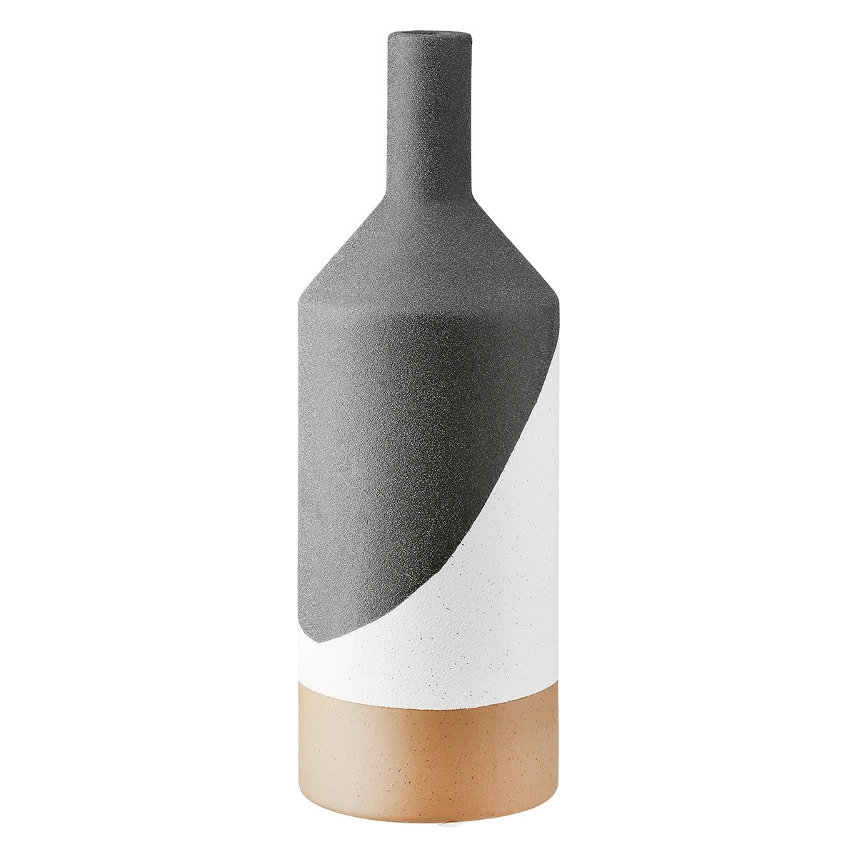 Βάζο Λαιμού Κεραμικό Μαύρο D10X31Cm D10X31Cm - Hippiehome.gr