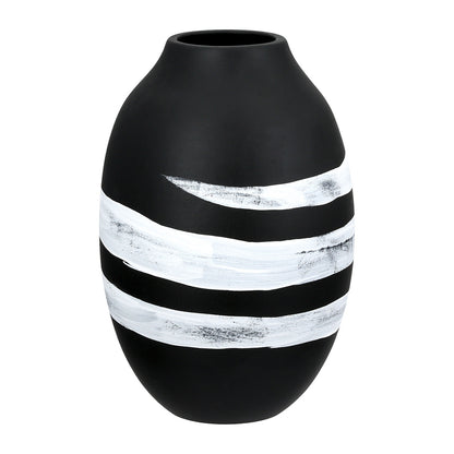 Βάζο Στρογγυλό Κεραμικό Μαύρο D14X21Cm D14X21Cm - Hippiehome.gr