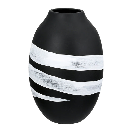 Βάζο Στρογγυλό Κεραμικό Μαύρο D14X21Cm D14X21Cm - Hippiehome.gr