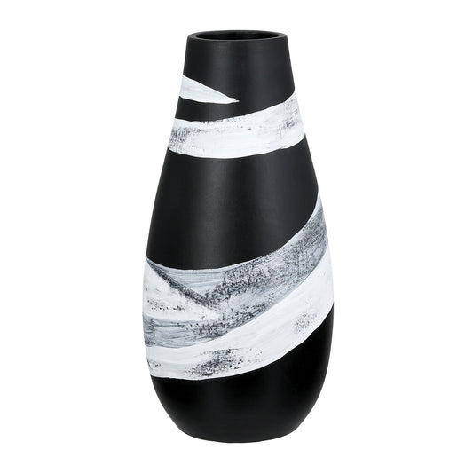 Βάζο Στρογγυλό Κεραμικό Μαύρο D14X29Cm D14X29Cm - Hippiehome.gr