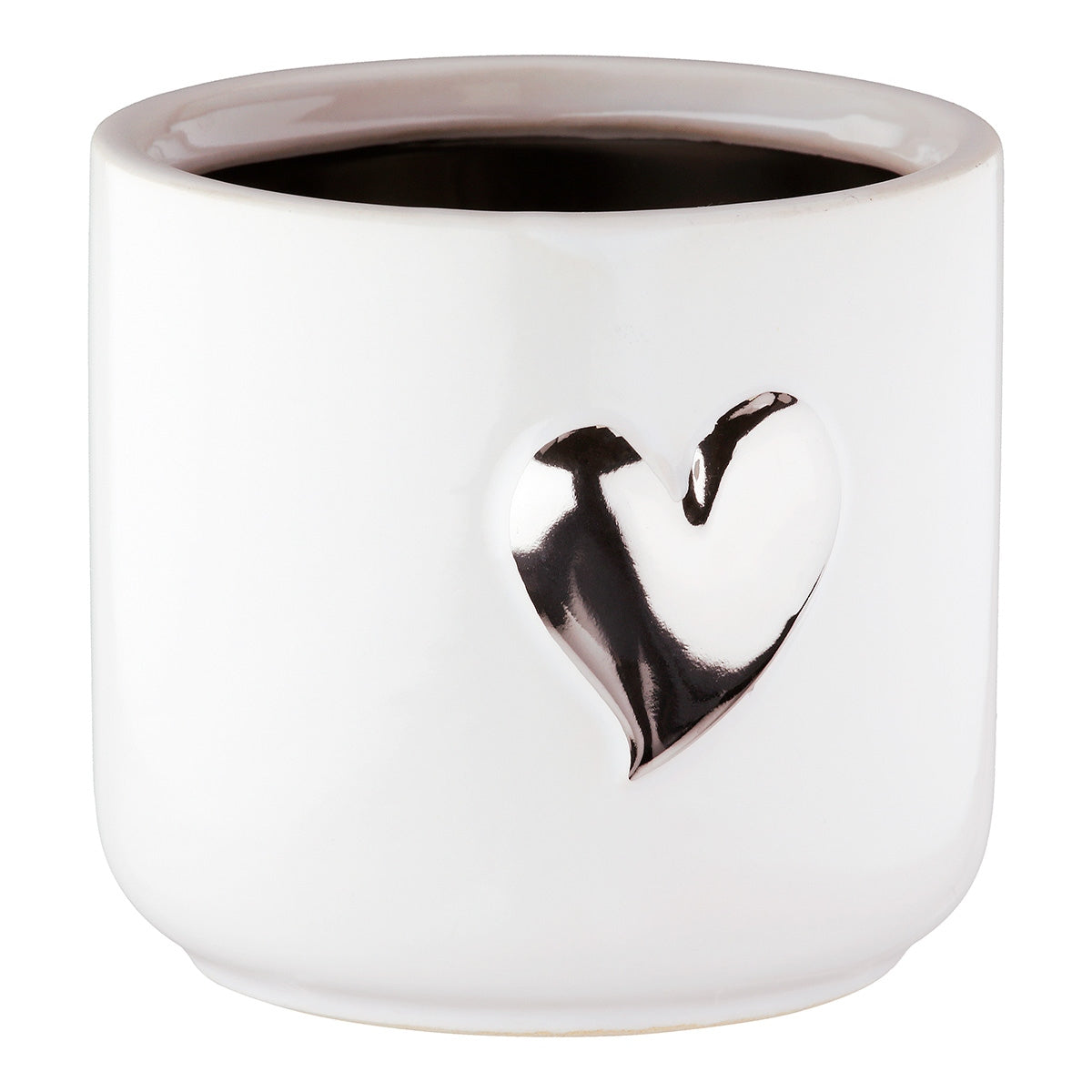 Planter Heart Motif Κεραμικό Λευκό D8X9Cm D8X9Cm - Hippiehome.gr