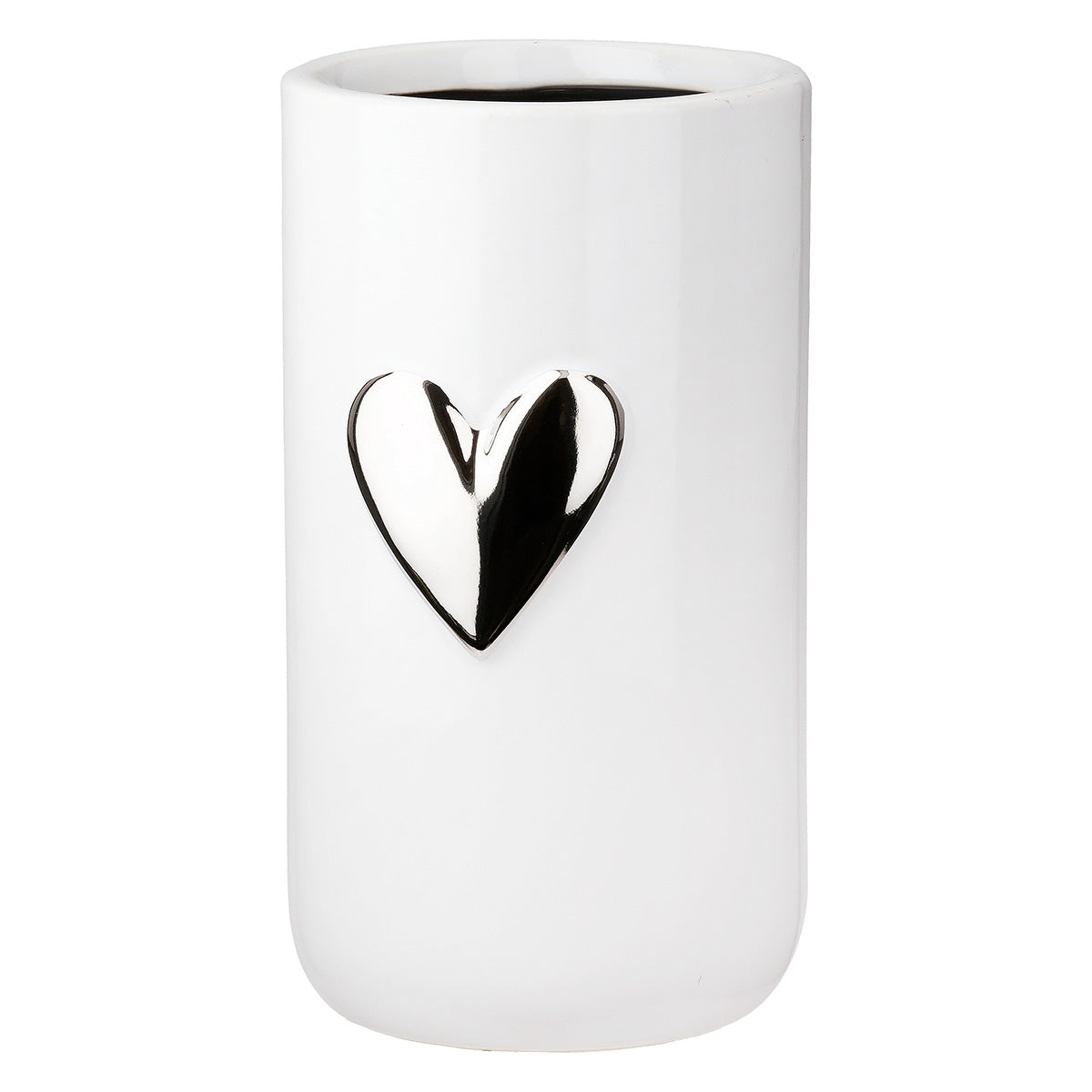Βάζο Καρδιά Μοτίφ Κεραμικό Λευκό D9X16Cm D9X16Cm - Hippiehome.gr