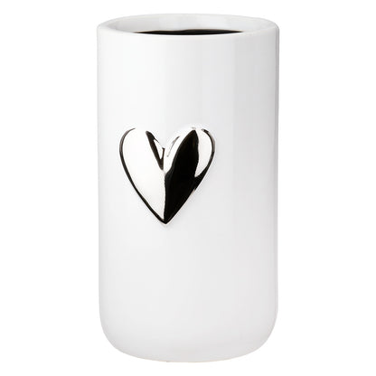 Βάζο Καρδιά Μοτίφ Κεραμικό Λευκό D9X16Cm D9X16Cm - Hippiehome.gr