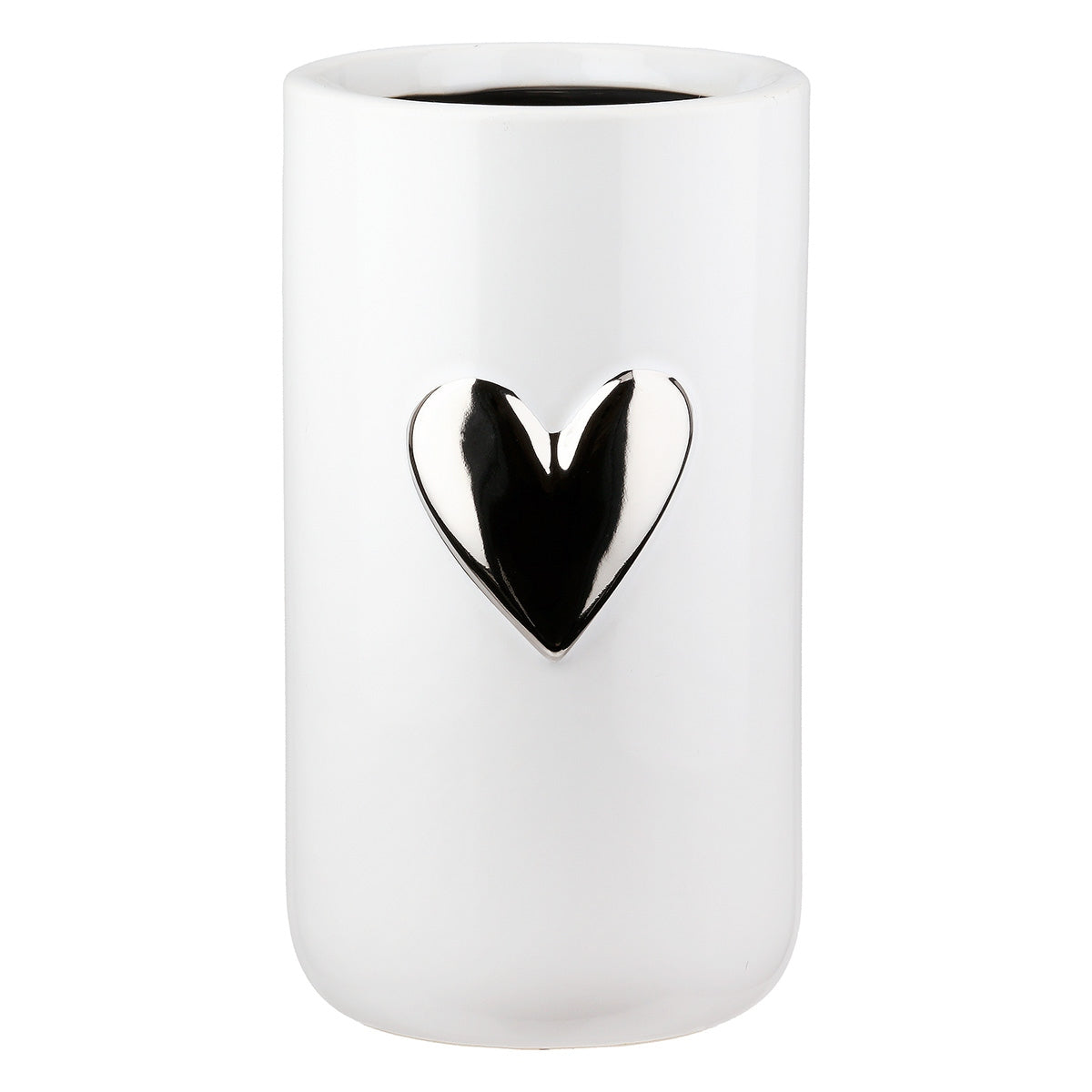 Βάζο Καρδιά Μοτίφ Κεραμικό Λευκό D9X16Cm D9X16Cm - Hippiehome.gr
