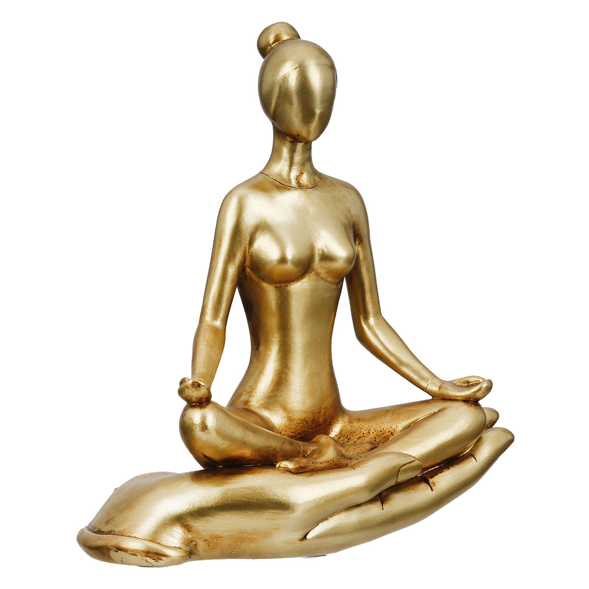 Figure Yoga Motif Συνθετική Ρητίνη Χρυσού Χρυσού Ποικιλία 3 φορές 16X8X21Cm 16X8X21Cm - Hippiehome.gr