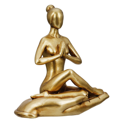 Figure Yoga Motif Συνθετική Ρητίνη Χρυσού Χρυσού Ποικιλία 3 φορές 16X8X21Cm 16X8X21Cm - Hippiehome.gr