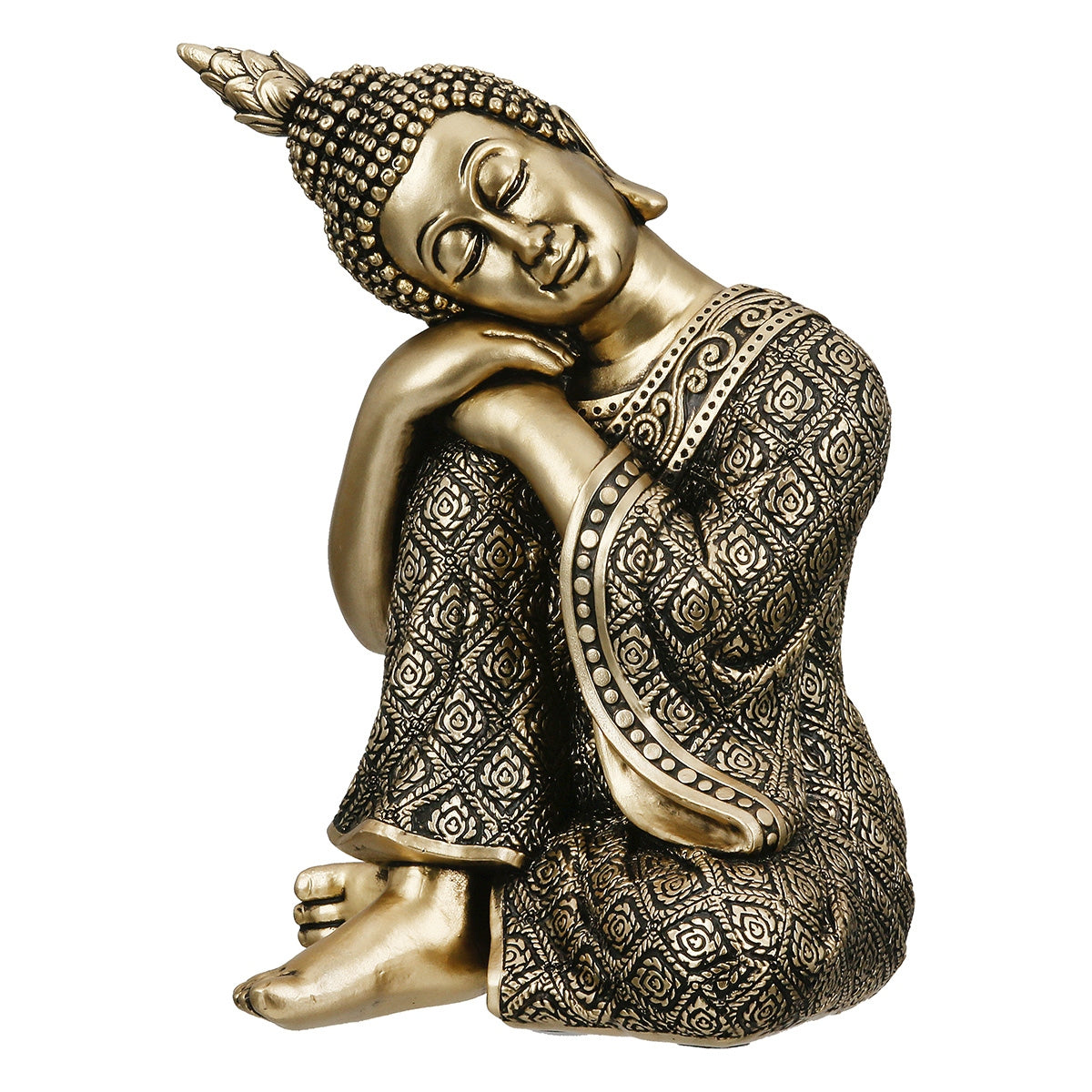Figure Buddha Synthetic Resin Χρυσόχρωμο 10X10X17Cm 10X10X17Cm - Hippiehome.gr