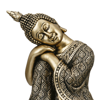 Figure Buddha Synthetic Resin Χρυσόχρωμο 10X10X17Cm 10X10X17Cm - Hippiehome.gr