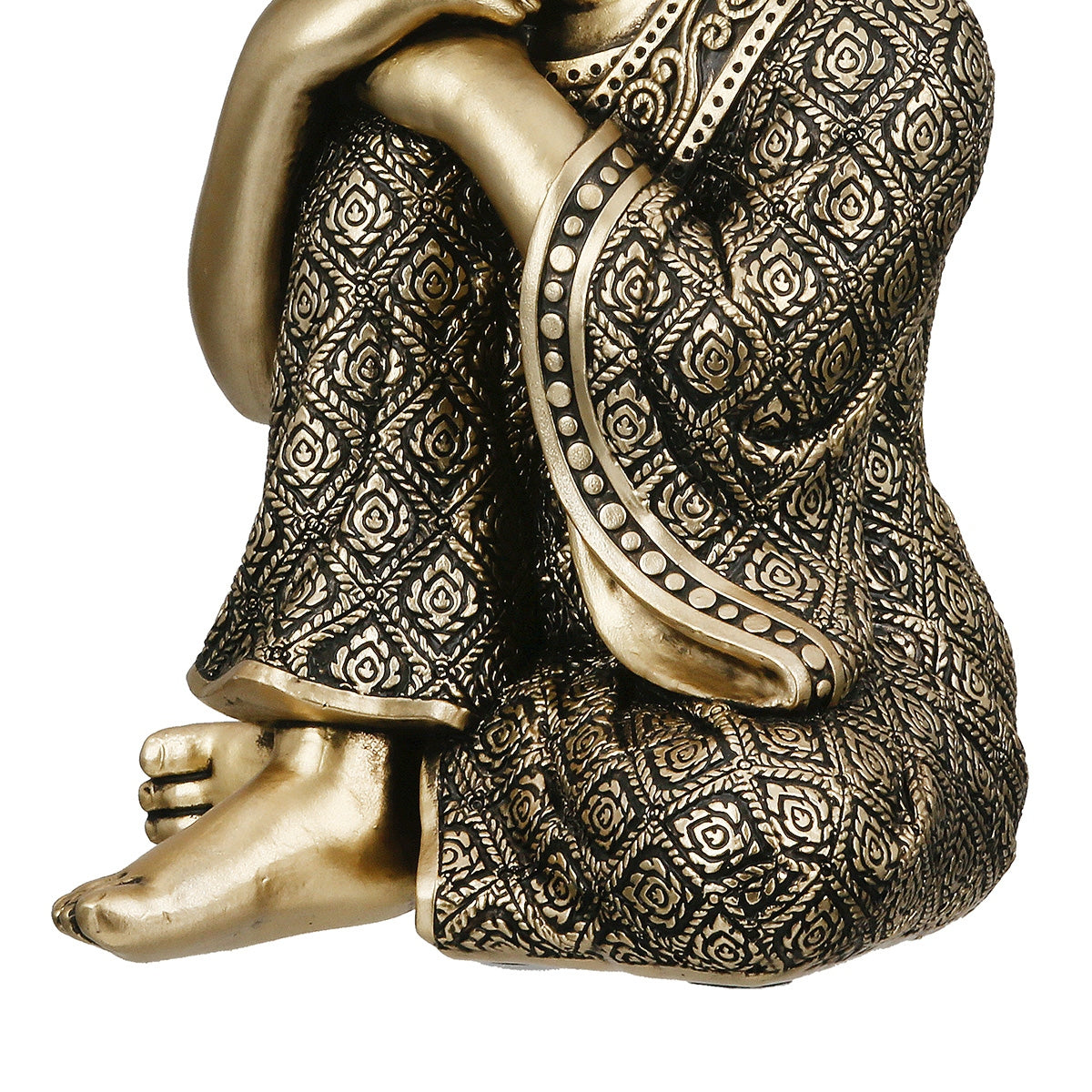 Figure Buddha Synthetic Resin Χρυσόχρωμο 10X10X17Cm 10X10X17Cm - Hippiehome.gr