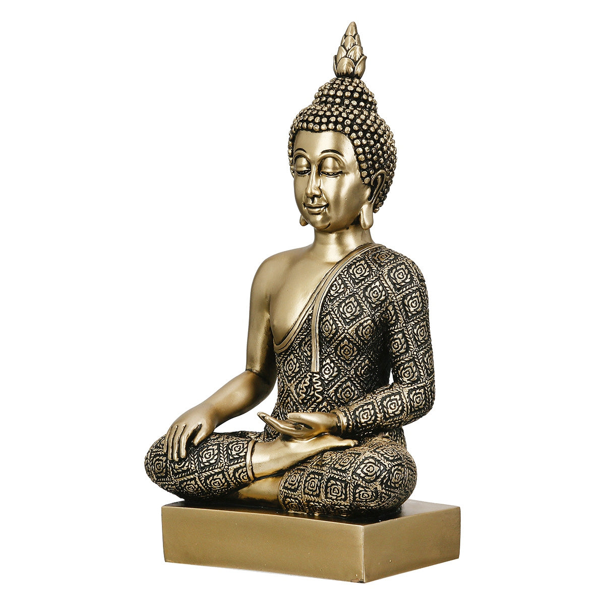 Figure Buddha Synthetic Resin Χρυσόχρωμο 12X8X22Cm 12X8X22Cm - Hippiehome.gr