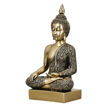 Figure Buddha Synthetic Resin Χρυσόχρωμο 12X8X22Cm 12X8X22Cm - Hippiehome.gr