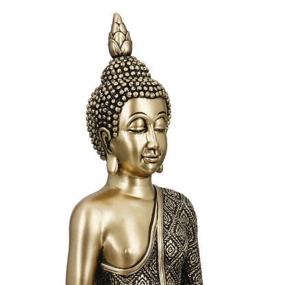 Figure Buddha Synthetic Resin Χρυσόχρωμο 12X8X22Cm 12X8X22Cm - Hippiehome.gr