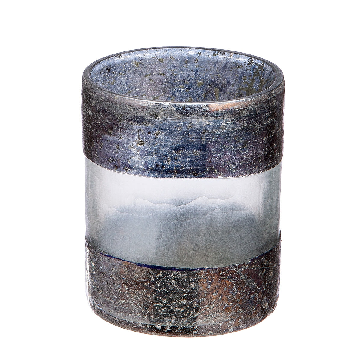 Φανάρι Καταιγίδας Cylindrical "Ramon" Γυάλινο Brown PU 12 H. 9 cm D. 7 cm - Hippiehome.gr