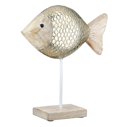 Stand Relief Fish Mango Wood Φυσικά Χρώματα 21X7X25Cm 21X7X25Cm - Hippiehome.gr