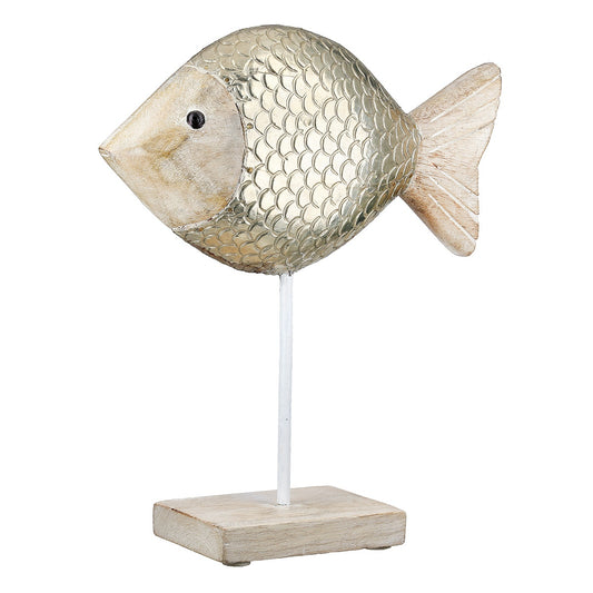 Stand Relief Fish Mango Wood Φυσικά Χρώματα 29X9X34Cm 29X9X34Cm - Hippiehome.gr