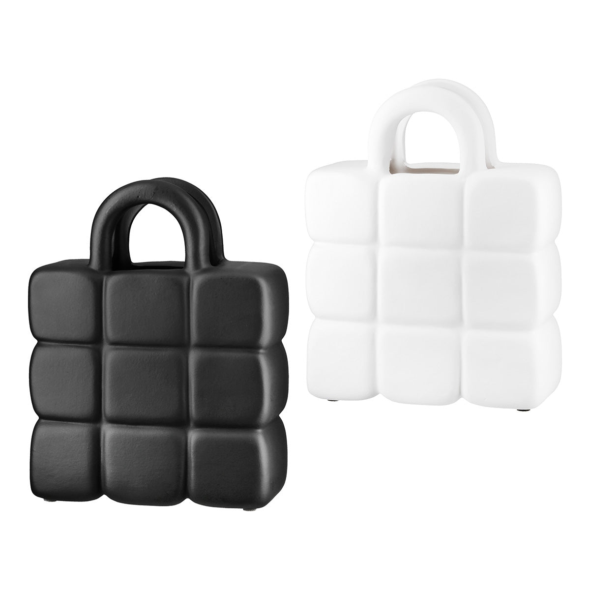 Βάζο Κεραμικό Μαύρο Λευκό 2 Ποικιλία 15X5X19Cm 15X5X19Cm - Hippiehome.gr