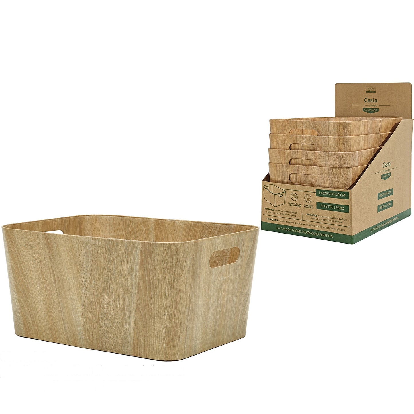 Καλάθι φυσικό/ξύλο/πλαστικό/χαρτί 40x30x20cm Σε 6 Χρώματα - Hippiehome.gr