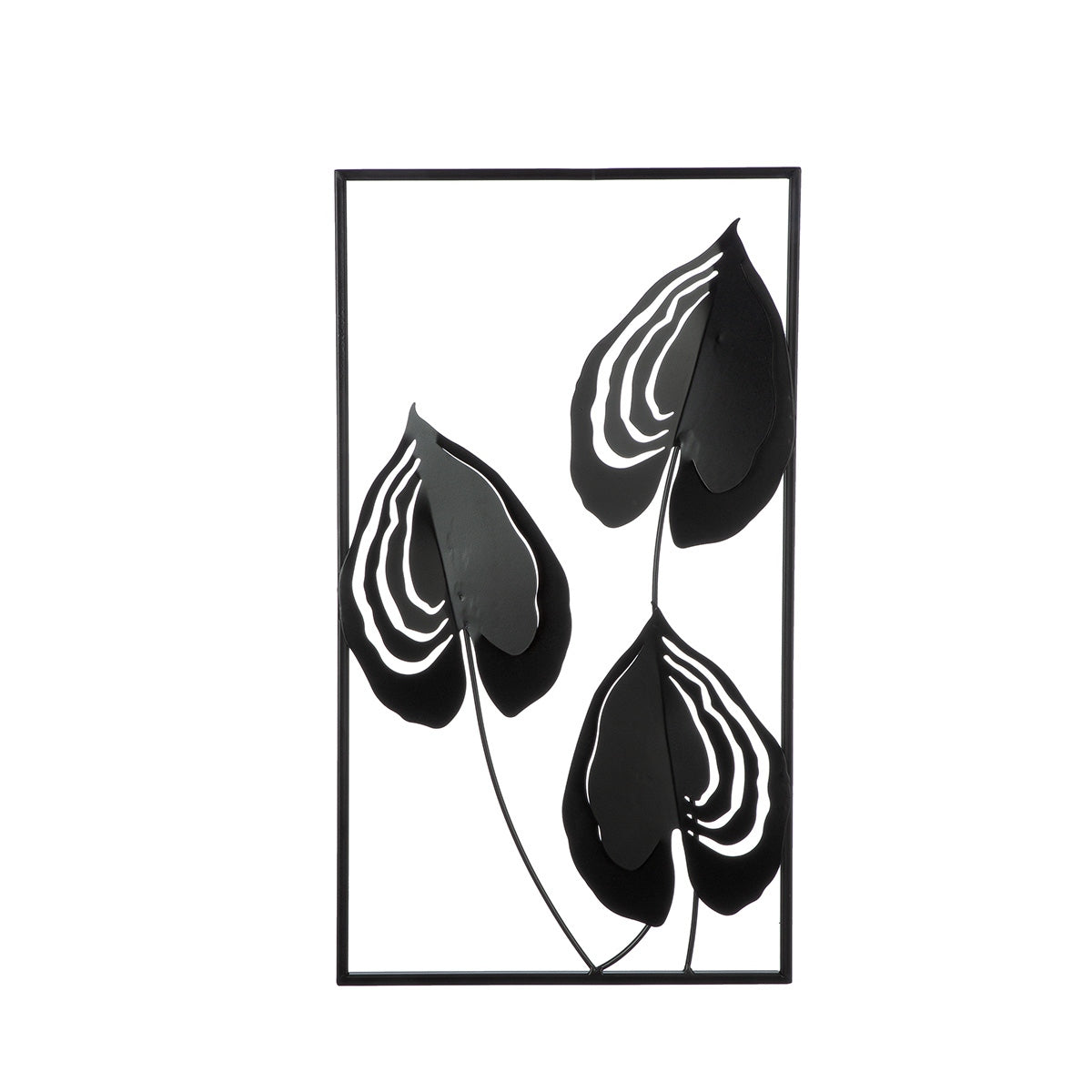 Ανάγλυφο τοίχου Μοτίβο φύλλου μεταλλικό μαύρο 55X2X55Cm 55X2X55Cm - Hippiehome.gr