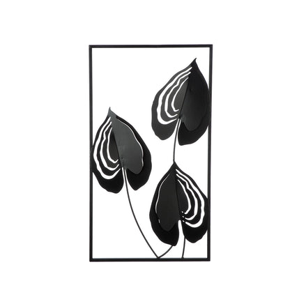 Ανάγλυφο τοίχου Μοτίβο φύλλου μεταλλικό μαύρο 55X2X55Cm 55X2X55Cm - Hippiehome.gr
