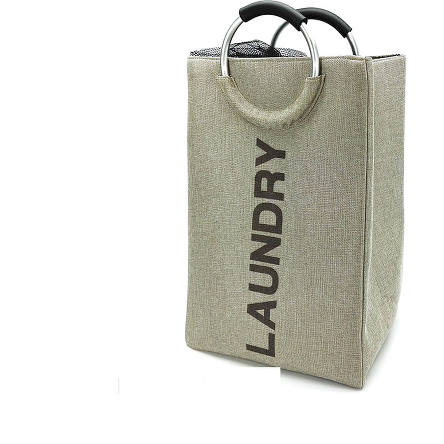 Καλάθι Ρούχων Φυσικό Μέταλλο/Ύφασμα 36x30x55cm - Hippiehome.gr