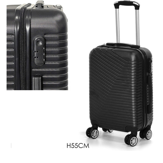 Βαλίτσα Καμπίνας Μαύρο Πολυπροπυλένιο 34.5x21x55cm - Hippiehome.gr