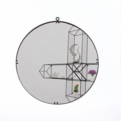 Καθρέφτης "Face" Μέταλλο Καθρέφτης Γυάλινο Μαύρο PU L. cm H. 42 cm D. 40 cm - Hippiehome.gr