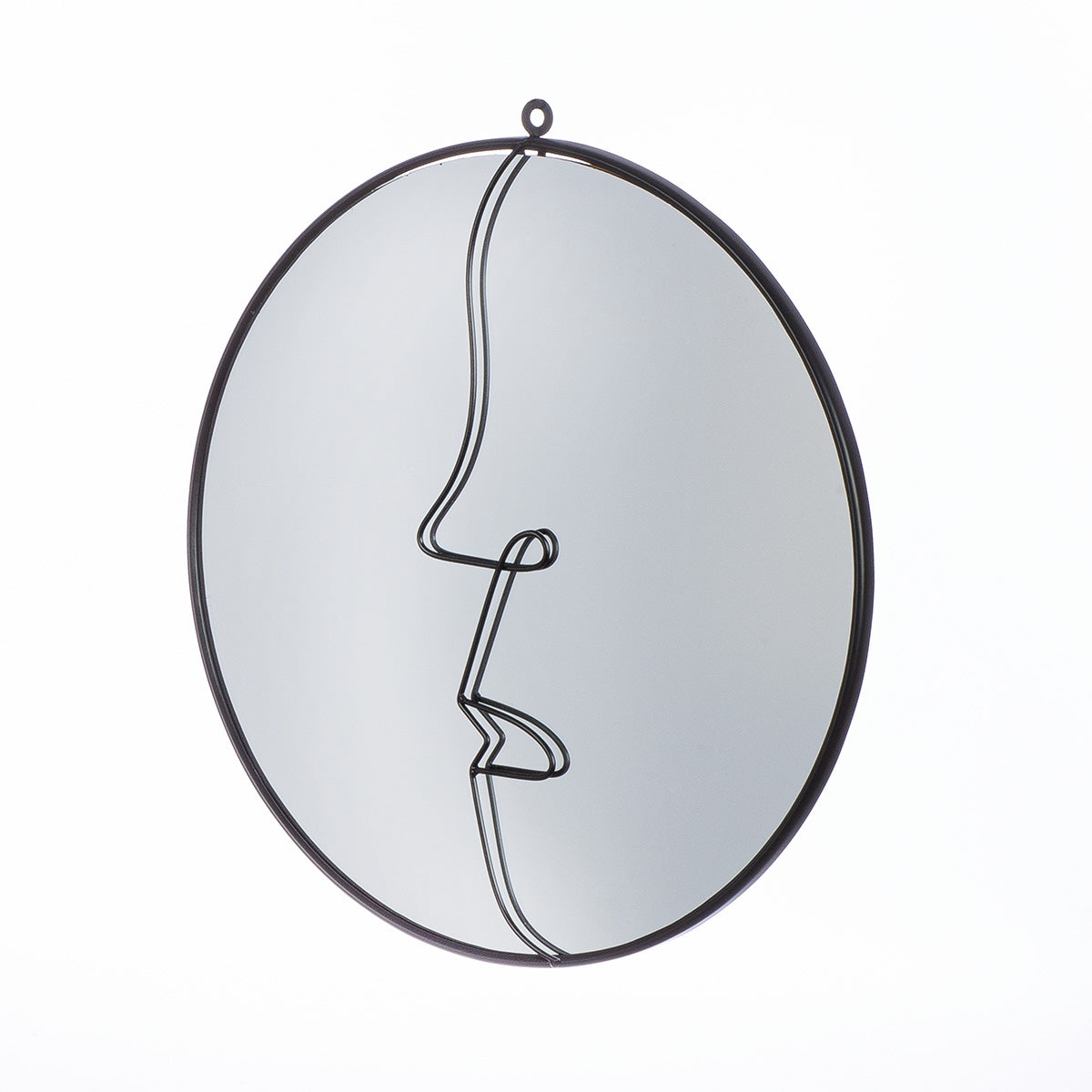 Καθρέφτης "Face" Μέταλλο Καθρέφτης Γυάλινο Μαύρο PU L. cm H. 42 cm D. 40 cm - Hippiehome.gr