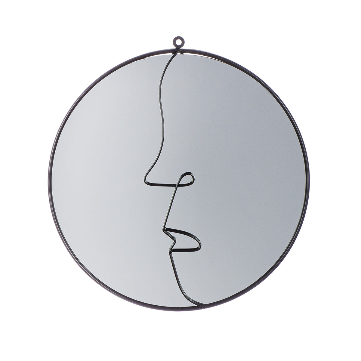 Καθρέφτης "Face" Μέταλλο Καθρέφτης Γυάλινο Μαύρο PU L. cm H. 42 cm D. 40 cm - Hippiehome.gr