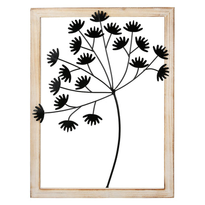 Wall Relief "Dandelion" Μέταλλο Μαύρο PU 30x3x40cm - Hippiehome.gr