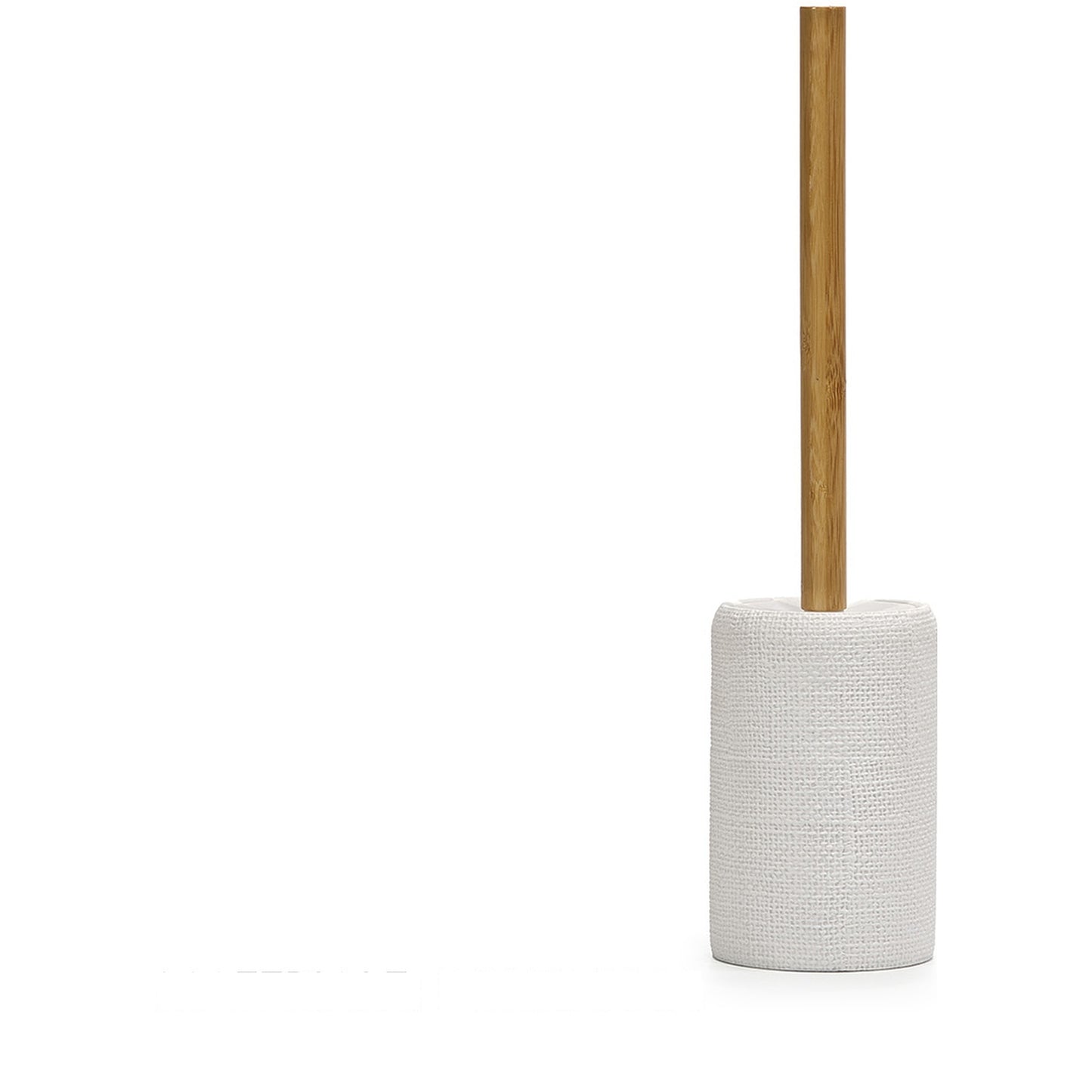 Θήκη Βούρτσας Τουαλέτας Λευκό/Καφέ Πολυρητίνη/Ξύλο - Hippiehome.gr