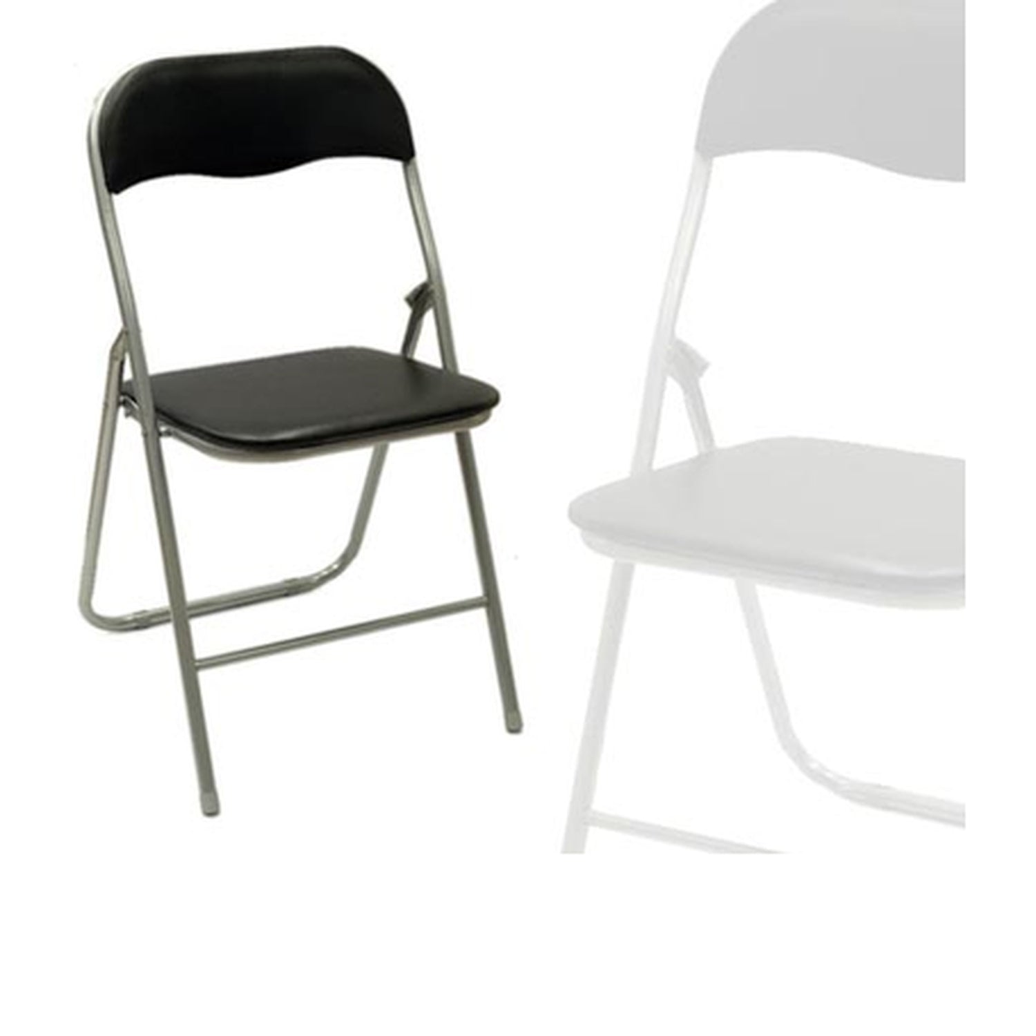 Καρέκλα Πτυσσόμενη Ασημί/Μαύρο Μέταλλο/Πλαστικό - Hippiehome.gr