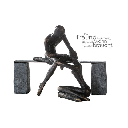 Γλυπτό Pair "Freundschaft" Couple Motif Πολυρεζίνη Μπρούντζινο PU 28x15x21.5cm - Hippiehome.gr