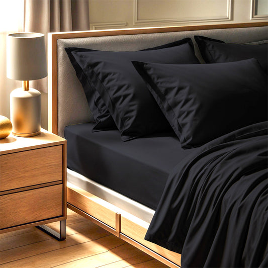 Σεντόνι Tonne Cotton Box Μονό (180x240) χρώμα μαύρο - Hippiehome.gr