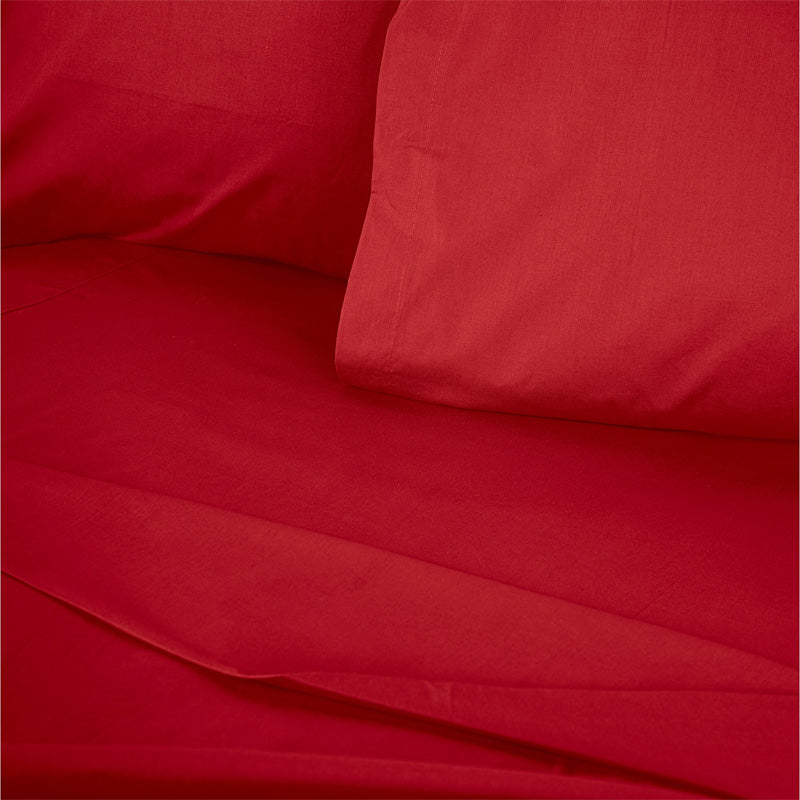 Σεντόνι Tonne Cotton Box Διπλό (240x260) χρώμα κόκκινο - Hippiehome.gr